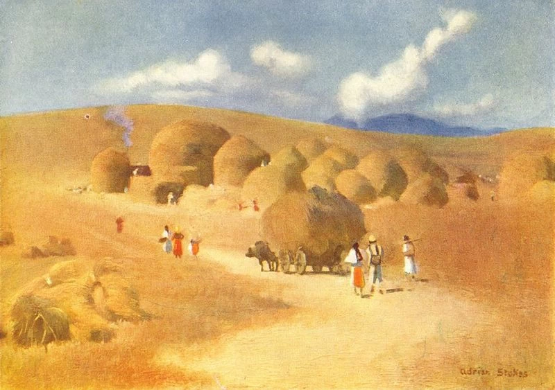 Adrian Scott Stokes - Tempo di raccolta in Transilvania, 1909